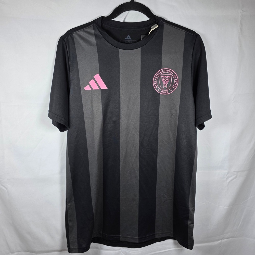 Adidas Inter Miami CF Messi 10‎ Soccer Jersey Black Grey Pink XL JW4340 NWT Mens